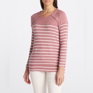 Market & Spruce Button Detail XL Brushed Knit Top